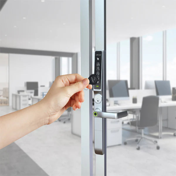 Lockly Guard DEFENDER 238LM Smart Biometric Lever Lock – Mortise Entry/Exit, RFID & Fingerprint Access, Wi-Fi/Bluetooth App Control – Satin Nickel Lockly Guard DEFENDER 238LM Smart Biometric Lever Lock – Mortise Entry/Exit, RFID & Fingerprint Access, Wi-Fi/Bluetooth App Control – Satin Nickel